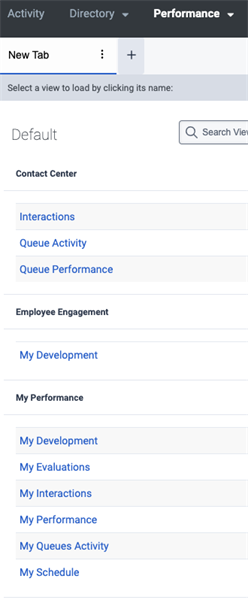Actual view of the performance section